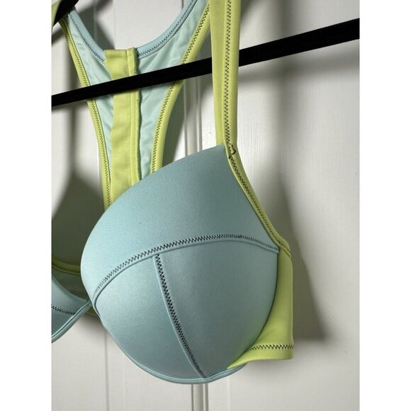 Victoria’s Secret Women’s Razorback Blue & Green Bikini Swimsuit Top Size 34DD - Picture 3 of 9